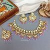 Traditional Lavender Color Kundan Necklace