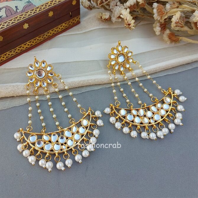 White Pearl Kundan Earring White Pearl Kundan Earring