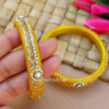 Yellow Glass Kada Bangles-03 Yellow Glass Kada Bangles