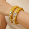Yellow Glass Kada Bangles