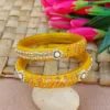 Yellow Glass Kada Bangles