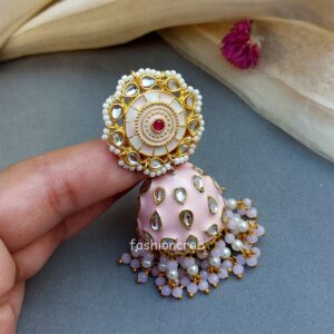 Baby Pink Jhumka for Lehenga