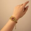 Designer Golden Bracelet for Wife - Pink