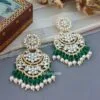 Green Kundan Earrings for Party Green Kundan Earrings for Party