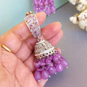 Lavender Stone Jhumka