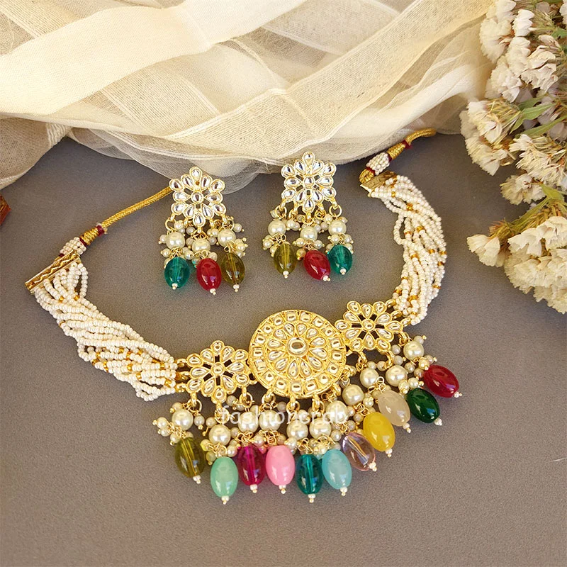 Multicolor Kundan Bridal Set for Wedding