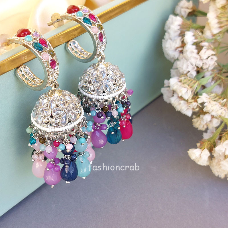 Multicolor Stone Jhumka