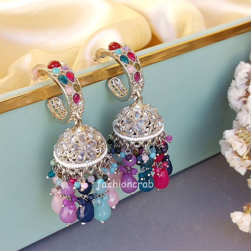 Multicolor Stone Jhumka