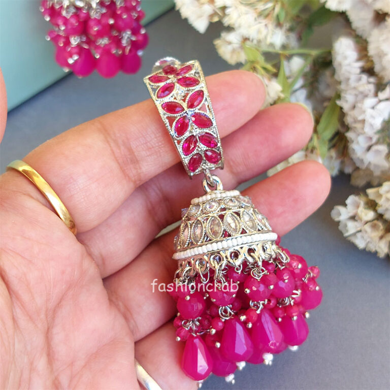 Rani Pink Stone Jhumka