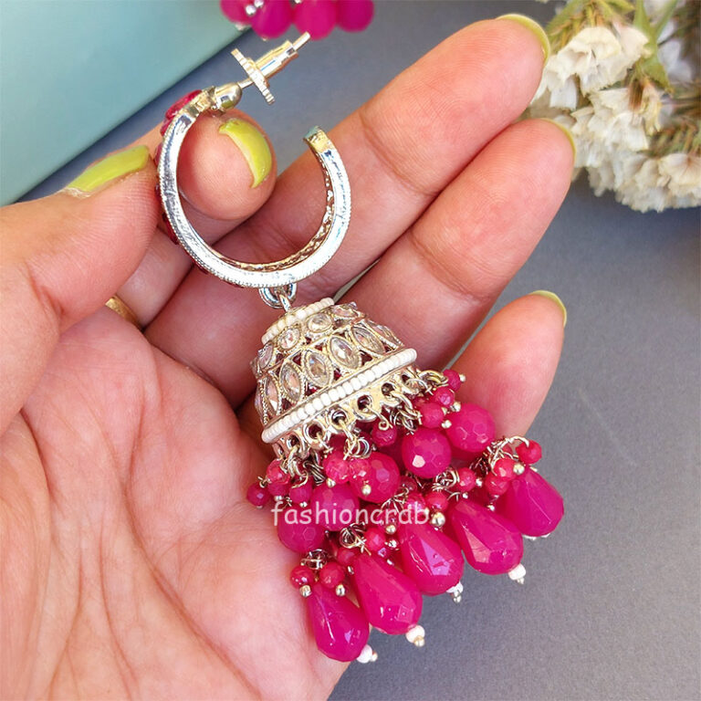 Rani Pink Stone Jhumka