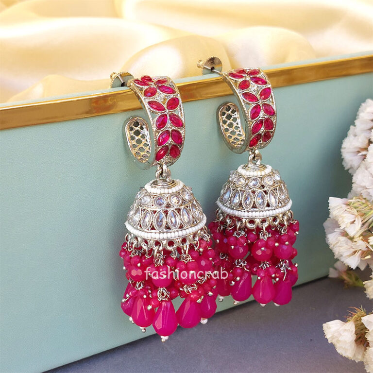 Rani Pink Stone Jhumka