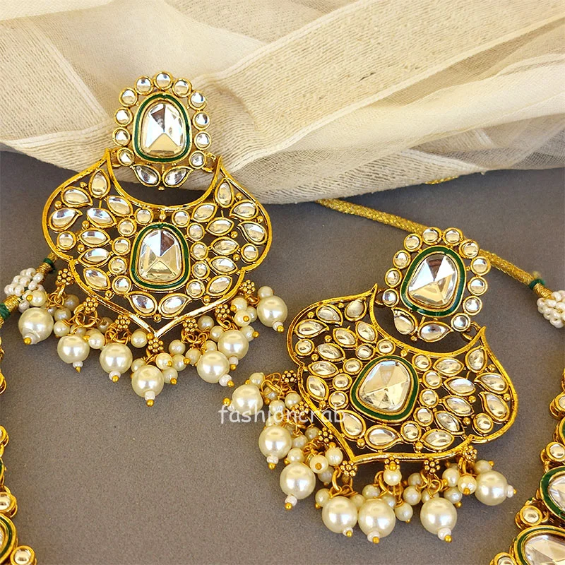 White Kundan Royal Necklace Set main image 0