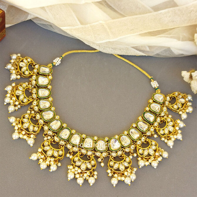 Traditional White Kundan Necklace