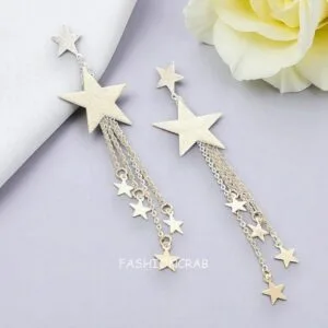 Silver Color Star Earrings