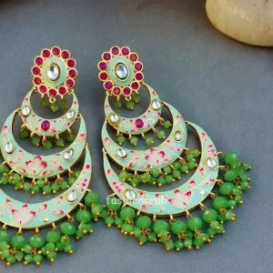 Alia Chandbali Earrings - Green