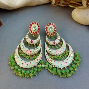 Alia Chandbali Earrings - Green