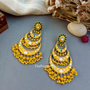 Alia Chandbali Earrings - Yellow