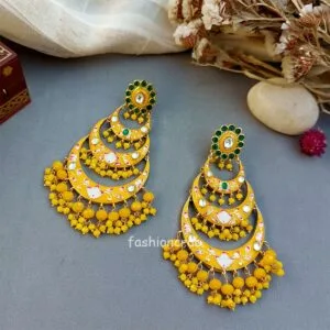 Alia Chandbali Earrings - Yellow