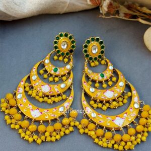 Alia Chandbali Earrings - Yellow