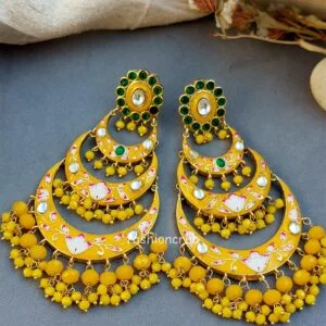 Alia Chandbali Earrings - Yellow