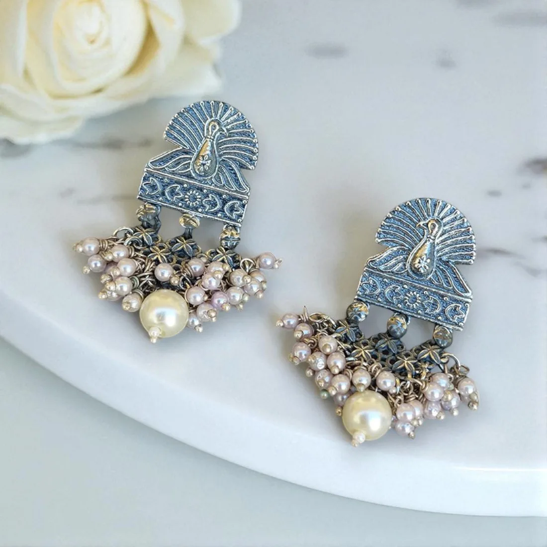 Beautiful Oxidised Earrings for Saree