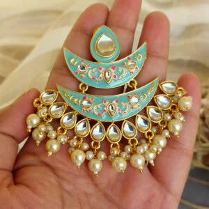 Bollywood Inspired Meenakari Earrings - Blue