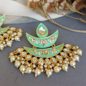 Bollywood Inspired Meenakari Earrings - Green