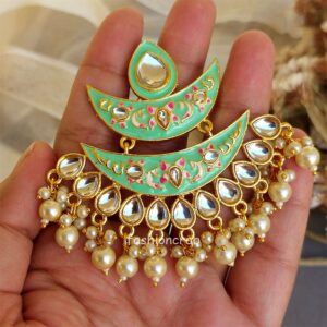 Bollywood Inspired Meenakari Earrings - Green