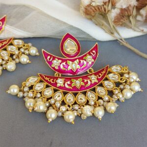 Bollywood Inspired Meenakari Earrings - Purple