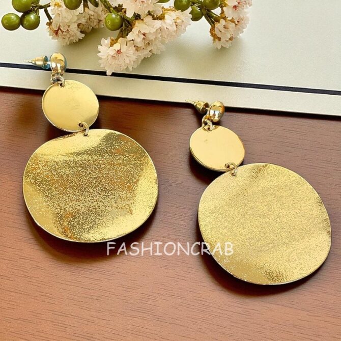 Golden Big Drop Earrings-03 Golden Big Drop Earrings