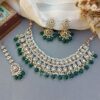 Green Color Bridal Kundan Jewellery Set