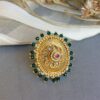 Green Pearl Adjustable Artificial Ring for Women