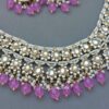 Lavender Color Bridal Kundan Jewellery Set