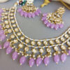 Light Purple Pearl Kundan Set for Saree
