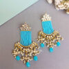 Lightweight Kundan Earrings - Blue