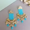 Lightweight Kundan Earrings - Blue