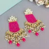 Lightweight Kundan Earrings - Pink