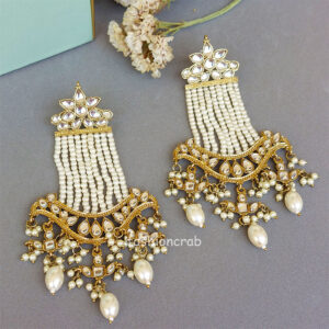 Lightweight Kundan Earrings - White