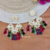 Multicolor Pearl Kundan Chandbali Earrings