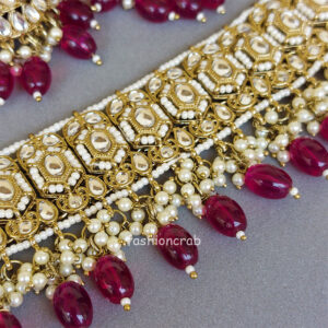 Pink Color Kundan Jewellery Set for Lehenga