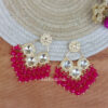 Pink Pearl Kundan Chandbali Earrings