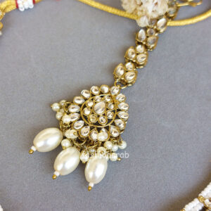 White Color Bridal Kundan Jewellery Set