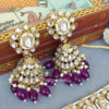 Wine Color Kundan Jewellery Set for Lehenga-01 Wine Color Kundan Jewellery Set for Lehenga