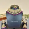 Wine Color Kundan Jewellery Set for Lehenga-02 Wine Color Kundan Jewellery Set for Lehenga