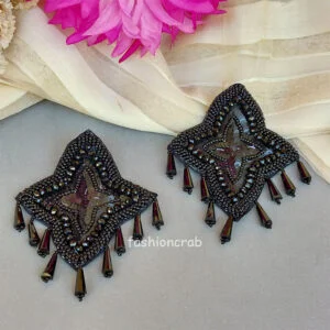 Black Beads Ear Studs