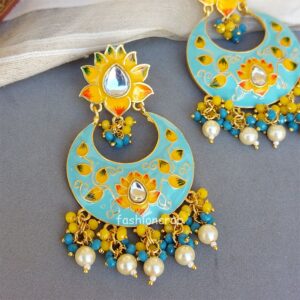 Blue Traditional Meenakari Earring for Saree