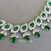 Dark Green American Diamond Jewellery Set-07 Dark Green American Diamond Jewellery Set