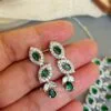 Dark Green American Diamond Jewellery Set-08 Dark Green American Diamond Jewellery Set