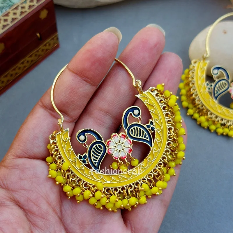 Earrings for Lehenga - Yellow