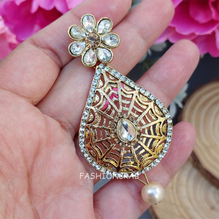 Flower Shaped Stone Earrings
